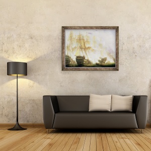 Tablou inramat - John Christian Schetky - Batalia de la Trafalgar, 60 x 80 cm - Img 2