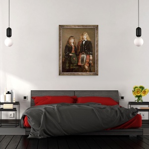 Tablou inramat - John Everett Millais - Doi Bairns, 70 x 90 cm - Img 3