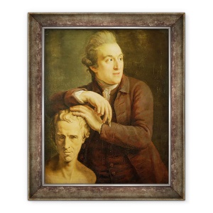 Tablou inramat - John Francis Rigaud - Joseph Nollekens 1737-1823 cu bustul lui Laurence Sterne 1713-68 1772, 50 x 60 cm