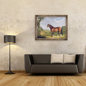 Tablou inramat - John Frederick Herring Snr - Un armasar din Clydesdale, 70 x 90 cm - Img 2