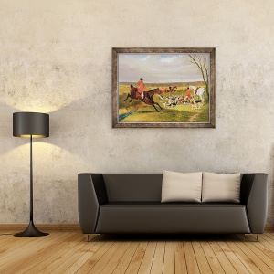 Tablou inramat - John Frederick Herring Snr - Vanatoarea Suffolk - Moartea, 60 x 80 cm - Img 2