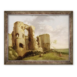 Tablou inramat - John Hamilton Mortimer - Vedere la Poarta de Vest a Castelului Pevensey, Sussex, 70 x 90 cm