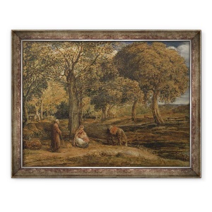 Tablou inramat - John Linnell - Peisaj cu Grupul de Familie, eventual Restul in zbor in Egipt, 60 x 80 cm