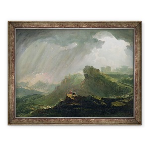 Tablou inramat - John Martin - Iosua a poruncit Soarelui sa stea pe Gabaon, 60 x 80 cm