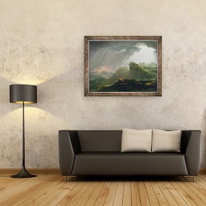 Tablou inramat - John Martin - Iosua a poruncit Soarelui sa stea pe Gabaon, 60 x 80 cm - Img 2