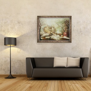 Tablou inramat - Joos Momper The Younger - Peisaj iarna, 60 x 80 cm - Img 2