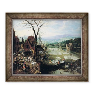 Tablou inramat - Joos Momper The Younger - Piata si terenul de albire, 70 x 85 cm