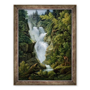 Tablou inramat - Joseph Anton Koch - Cascada din Berna Highlands, 60 x 80 cm
