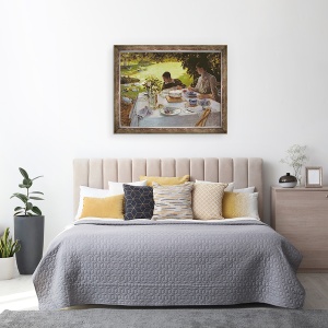 Tablou inramat - Joseph de Nittis - Mic dejun in gradina, 70 x 90 cm - Img 3