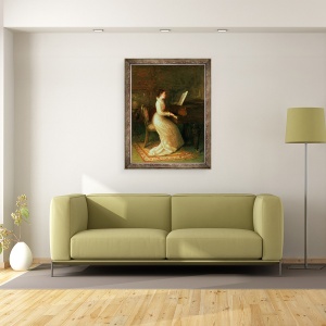 Tablou inramat - Joseph Farquharson - Doamna de la pian, 60 x 80 cm - Img 2