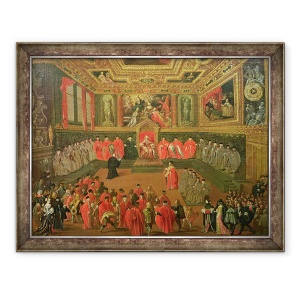 Tablou inramat - Joseph Heintz - Audienta cu Dogele la Colegiul Palatului Ducale, 70 x 90 cm