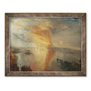 Tablou inramat - Joseph Mallord William Turner - Arderea Caselor Lorzilor si Comunelor, 16 octombrie 1834, 70 x 90 cm