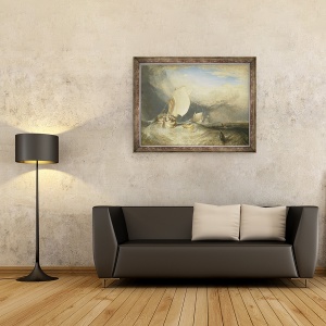 Tablou inramat - Joseph Mallord William Turner - Barci de pescuit cu Hucksters Negociere pentru peste, 60 x 80 cm - Img 2
