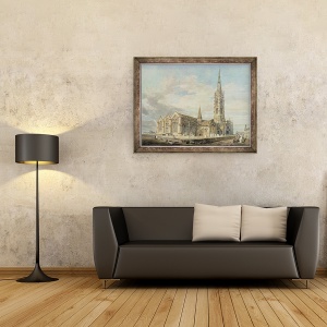 Tablou inramat - Joseph Mallord William Turner - Biserica Grantham din Lincolnshire, 60 x 80 cm - Img 2