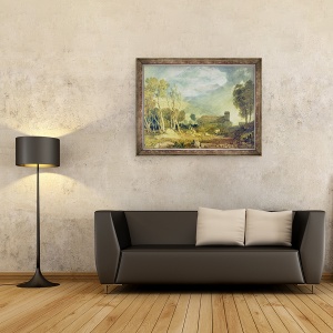 Tablou inramat - Joseph Mallord William Turner - Biserica veche Patterdale, 60 x 80 cm - Img 2