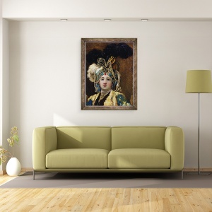 Tablou inramat - Joseph-Marie Vien the Elder - A Sultana, 60 x 80 cm - Img 2