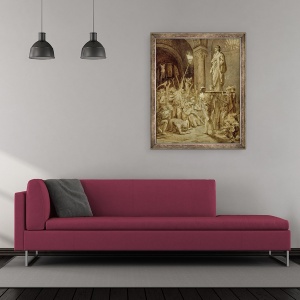 Tablou inramat - Joseph Paul Blanc - Clovis 465-511 Purtate pe scutul sau, 70 x 85 cm - Img 2
