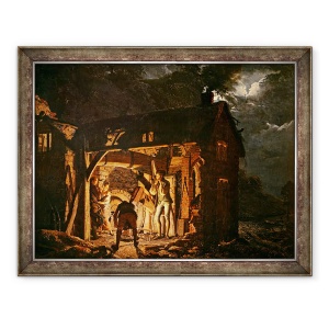 Tablou inramat - Joseph Wright - Forja de fier vazuta din Fara, 70 x 90 cm