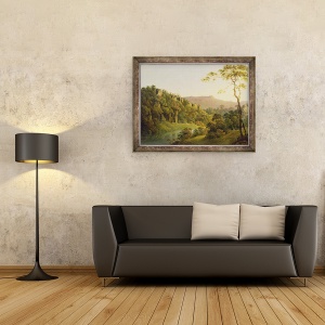 Tablou inramat - Joseph Wright - Vedere in Matlock Dale, Privind spre Black Rock Escarpment, 60 x 80 cm - Img 2