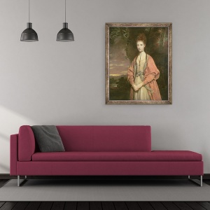 Tablou inramat - Joshua Reynolds - Damer Anne Seymour 1749-1828, 70 x 85 cm - Img 2
