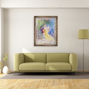 Tablou inramat - Jules Cheret - Domino galben, design pentru o tapiserie sau covor, 60 x 80 cm - Img 2