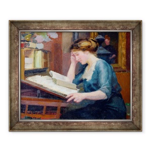 Tablou inramat - Jules Ernest Renoux - Citire, 50 x 60 cm