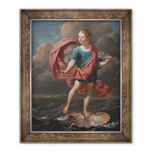 Tablou inramat - Karel Dujardin - Baiat suflare bule de sapun. Alegorie privind tranzitoria si concizia vietii, 50 x 60 cm