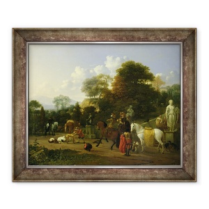 Tablou inramat - Karel Dujardin - Dupa vanatoare, 50 x 60 cm