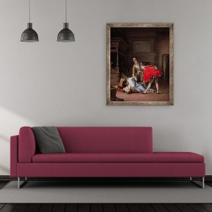 Tablou inramat - Karlis Fridikh Huns - O scena din Noaptea Sfantului Bartolomeu, 50 x 60 cm - Img 2