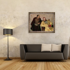 Tablou inramat - Klavdiy Vasilievich Lebedev - Pentru boier cu o denuntare, 60 x 80 cm - Img 2