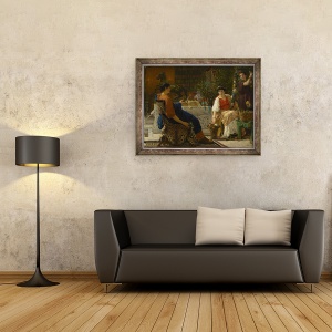 Tablou inramat - Lawrence Alma-Tadema - Pregatiri pentru Festivitati Coroana Florala, 70 x 90 cm - Img 2