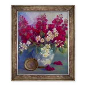Tablou inramat - Lee Campbell - Stocurile si florile de Portocaliu, 2020, 50 x 60 cm