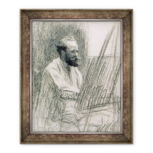 Tablou inramat - Leon Augustin Lhermitte - Portretul lui Edouard Manet 1832-83 la sevaletul sau, 50 x 60 cm
