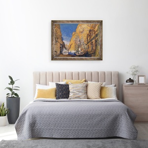 Tablou inramat - Leon Bakst - Scena pentru Dieu Bleu, 70 x 90 cm - Img 3