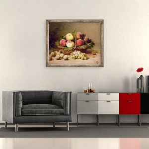 Tablou inramat - Leon-Charles Huber - Viata statica a fructelor, 50 x 60 cm - Img 2