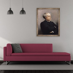 Tablou inramat - Leon Joseph Florentin Bonnat - Alexandre Dumas Fils 1824-95 1886, 50 x 60 cm - Img 2
