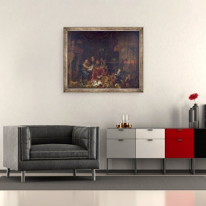 Tablou inramat - Leonard Bramer - Camatarii, 50 x 60 cm - Img 2