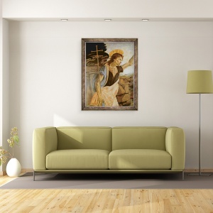 Tablou inramat - Leonardo da Vinci - Botezul lui Hristos, detaliu al Sfantului Ioan Botezatorul, 70 x 90 cm - Img 2