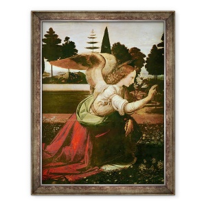 Tablou inramat - Leonardo da Vinci - Buna Vestire detaliu al ingerului, 70 x 90 cm