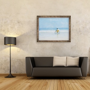 Tablou inramat - Lincoln Seligman - Baiat pe bicicleta II, 70 x 90 cm - Img 2
