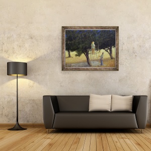 Tablou inramat - Lincoln Seligman - Culegatori de masline, 60 x 80 cm - Img 2