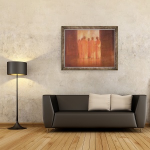 Tablou inramat - Lincoln Seligman - Grup de Calugari, 60 x 80 cm - Img 2