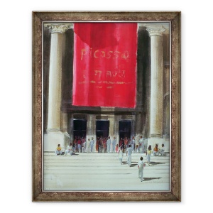 Tablou inramat - Lincoln Seligman - Intrarea in Muzeul Metropolitan, New York, 60 x 80 cm