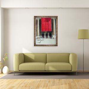 Tablou inramat - Lincoln Seligman - Intrarea in Muzeul Metropolitan, New York, 60 x 80 cm - Img 2