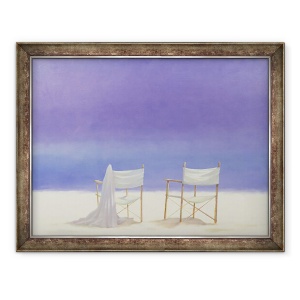 Tablou inramat - Lincoln Seligman - Scaune pe plaja, 70 x 90 cm
