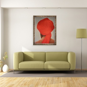 Tablou inramat - Lincoln Seligman - Turban mare si rosu I, 70 x 90 cm - Img 2