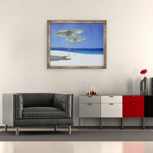 Tablou inramat - Lincoln Seligman - Umbrele, Grecia, 70 x 85 cm - Img 2