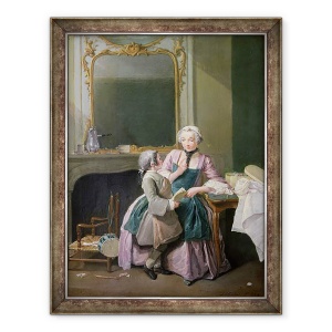 Tablou inramat - Louis Aubert - Lectia de lectura, 70 x 90 cm