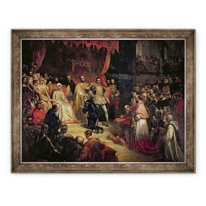Tablou inramat - Louis Gallait - Abdicarea lui Carol al V-lea 1500-58 1841, 70 x 90 cm