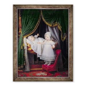 Tablou inramat - Louis Hersent - Henri-Charles-Ferdinand de Artois 1820-83 Duce de Bordeaux si sora sa Louise-Marie-Therese de Artois 1819-64 la Tuileries, 70 x 90 cm